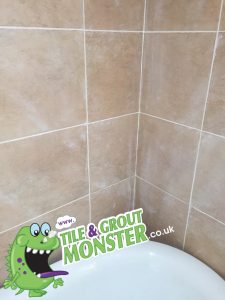 REMOVING OLD GROUT FROM BATHROOM TILE CLEANING SERVICE BELFAST