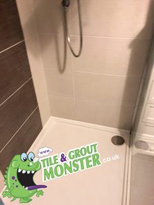 Carrickfergus shower cleaner tile and grout monster , new silicone seal replaced